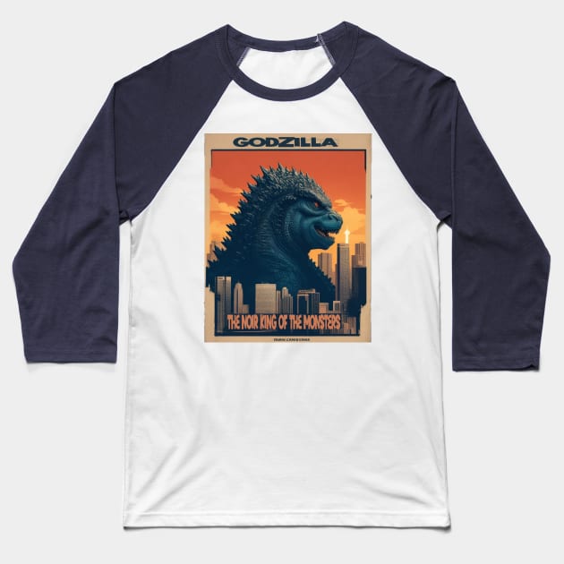 godzilla poster Baseball T-Shirt by AOAOCreation